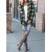 Casual Women Plaid Patchwork Long Sleeve Cardigans