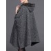 Elegant Women Cloak Shawl Hooded Crew Neck Cardigan Coats