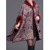 Women Cloak Shawl Hooded Print Batwing Sleeve Cardigan Coats with Pockets