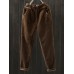 Women Casual Pure Color Elastic Waist Corduroy Pants