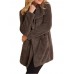 Women Casual Fleece Lapel Cardigans with Pockets