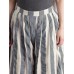 Vintage Women Cotton Linen Striped Elastic Waist Trousers Pants